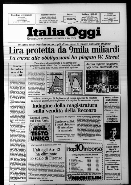 Italia oggi : quotidiano di economia finanza e politica